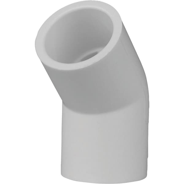 Charlotte Pipe And Foundry 1/2'' Slip x Slip Schedule 40 45 Deg. PVC Elbow, 1/8 Bend PVC 02309 0600HA - main