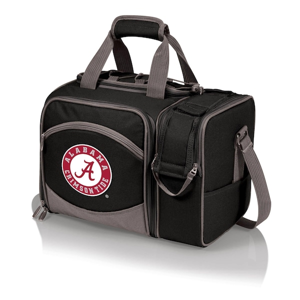 Picnic Time Family Of Brands NCAA Alabama Crimson Tide Malibu Cooler Picnic BasketBlack with Gray Accents 508-23-175-004-0 - main
