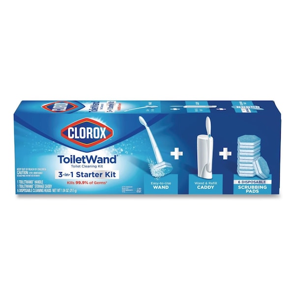 Clorox ToiletWand Disposable Toilet Cleaning System: Handle, Caddy and Refills, White 03191 - main