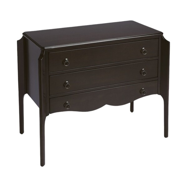 Homeroots 34" Dark Brown Solid Wood Three Drawer Dresser 389802 - main