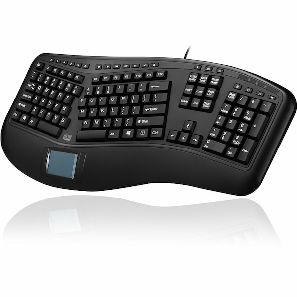 Adesso Tru-Form 450 - Ergonomic Touchpad Keyboard, Includes Multimedia Hot Keys, USB Co AKB-450UB - main