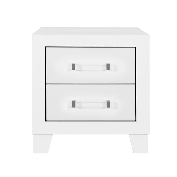 Homeroots 22" White Two Drawer Wood Nightstand 564648 - main