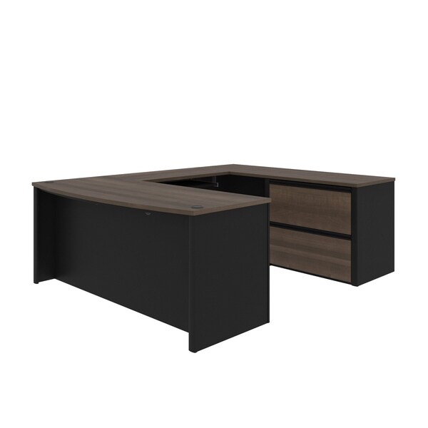 Bestar Connexion U-Shaped Workstation, Antigua/Black 93865-000052 - main