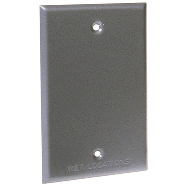 Hubbell Cover, 4-17/32 in L, 2-25/32 in W, Metal, Gray, Powder-Coated 5173-5 - main