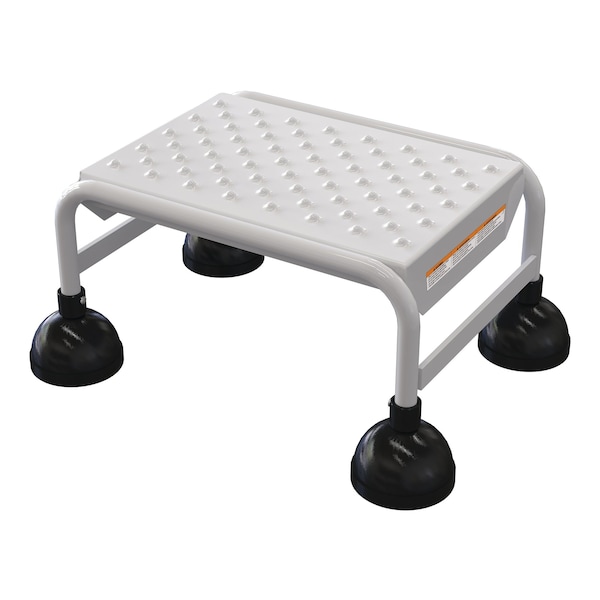 Vestil 9.5 H Steel Commercial Spring Loaded Rolling Ladder, 1 Steps LAD-1-W-P - main