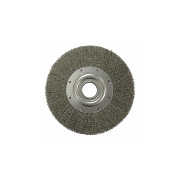 Weiler Wide-Face Crimped Wire Wheel, 12 in Dia. x 2 in W, 0.014 Stainless Steel, 3,000 rpm 804-03680 - main