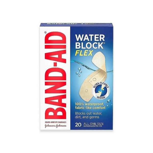 Band-Aid Water Block Flex Adhesive Strip 2-3/4 X 20-7/8 Inch Fabric Rectangle Tan Sterile, 20PK 38137119059 - main