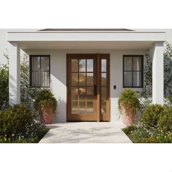 Doornmore G112, 51.5" x 82" ( 36" Door + 12" Side) Left Hand, Mahogany SDL 12 Lite Exterior Door G112-SW-3680-G104-SL_1-1_LI - main