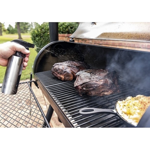 Oklahoma Joes Highland Offset Smoker, Charcoal, Porcelain, Black