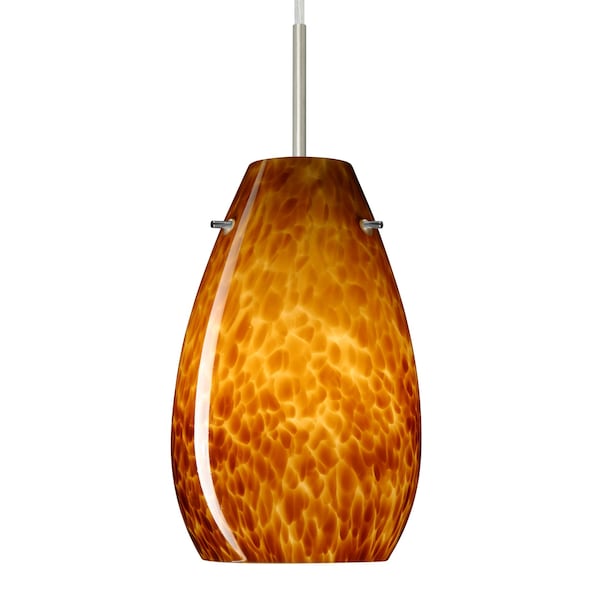 Besa Lighting Pera 9 Cord Pendant, Amber Cloud, Satin Nickel Finish, 1x100W Incandescent 1JT-412618-SN - main