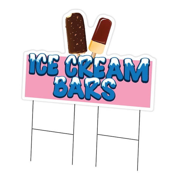 Signmission Ice Cream Bars Die Cut Yard & Stake outdoor plastic coroplast window, C-DC-2436-Ice Cream Bars19 C-DC-2436-Ice Cream Bars19 - main