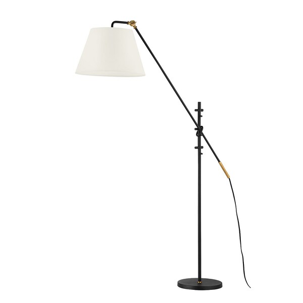 Troy Lighting Colin King X Navin 1 Light Floor Lamp 29.75 In. Patina Brass/Textured Black PFL2678-PBR/TBK - main