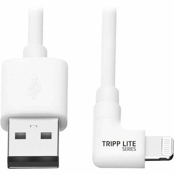 Tripp Lite LIGHTNING TO USB SYNC CHARGE RIGHT-ANGLE IPHONE IPAD WHITE 6FT M100-006-LRA-WH - main