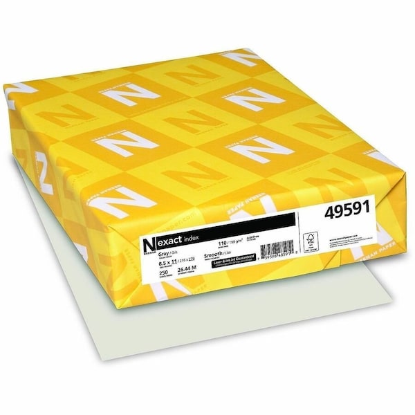 Exact Inkjet, Laser Printable Index Card Gray, Gray, 250PK WAU49591 - main