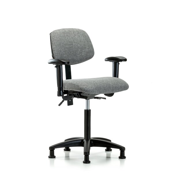 Blue Ridge Ergonomics Chair, Fab, Med Bench, Tilt AA Glides, Gry, 6-Way Adjustable, 22" to 29" Height, Gray BR-FMBCH-RG-T1-A1-NF-RG-F44 - main