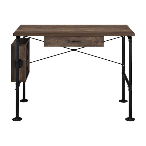 Homeroots 39" Brown and Black Writing Desk 491411 - main