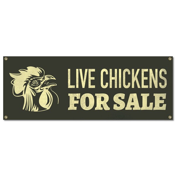 Signmission Live Chickens, 18 Inch, Banner B-30400 - main