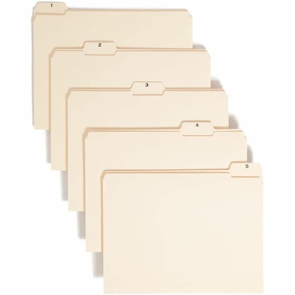 Smead INDEXED FILE FOLDER SETS, 1/5-CUT TABS, 1-31, LETTER SIZE, MANILA, 31 Pieces 11769 - main