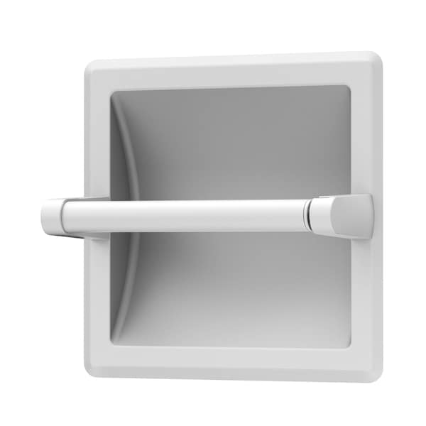 Gatco Pivoting Arm Recessed Toilet Paper Holder, Matte White 754 - main
