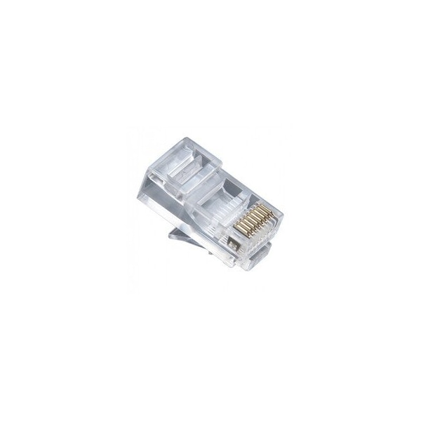 Cable Wholesale Platinum Tools Standard Cat5e RJ45 Crimp Connectors For Round Stranded Cable, 2-Prong, 8P8C, POE 106148J - main