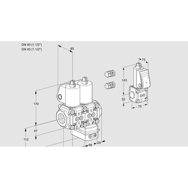 Honeywell Kromschroder Valve, Solenoid, Pressure Regulating, wi KS88105122 - main