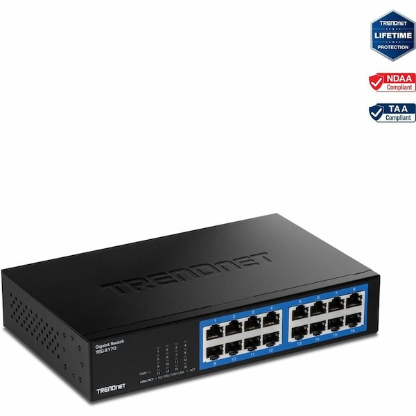 Trendnet 16 Port Gig Desktop Switch TEGS17D - main