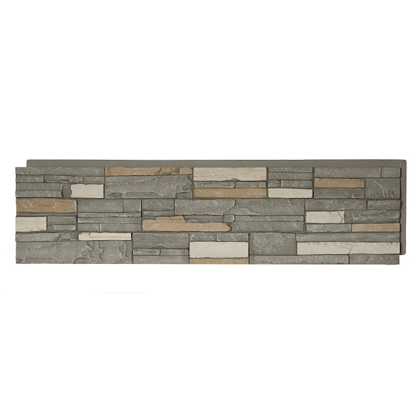 Durakwik Stone Siding Panel, 13 in L, 48 in W, 2 in Thick, Interlocking Edge, Stacked Stone Profile, 4PK 310SNP - main