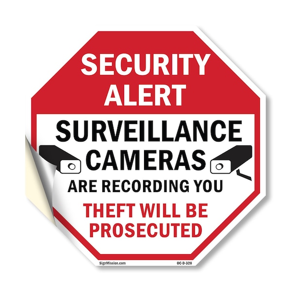 Signmission Security Alert Surveillance Cameras, 10 Inch X 10 Inch, Vinyl Decal OC-D-10-328 - main