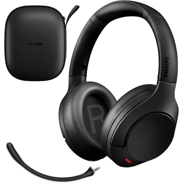 Signify Wireless Headphones Noise Cancelling, Stereo Over Ear Wireless Headphones with Removable Mic TAH8507BK/00 - main