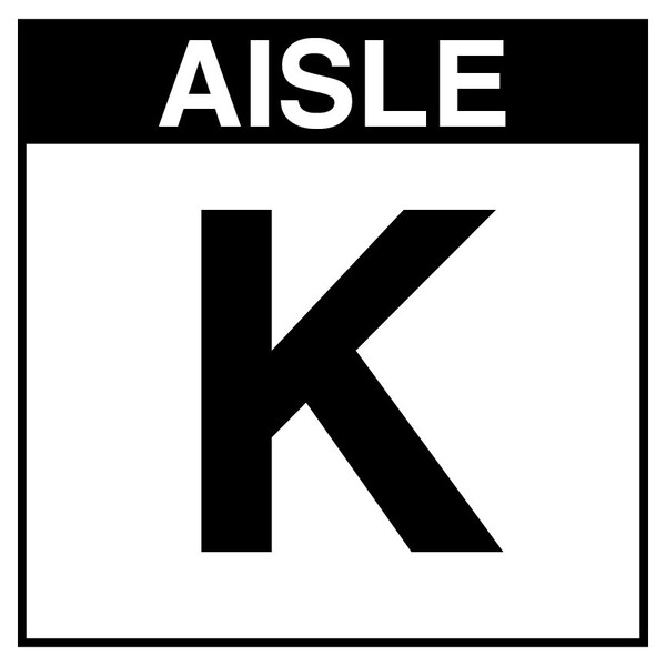 5S Supplies Warehouse Aisle K Sign - 16in x 16in - DOUBLE - NONE - PVC AISLE-K-16X16-DOUBLE-NONE - main