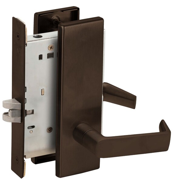 Schlage Grade 1 Mortise Passage Latch Lock, Non-Keyed, 06 Lever, N Escutcheon, Dark Oxidized Satin Bronze O L9010 06N 613 - main