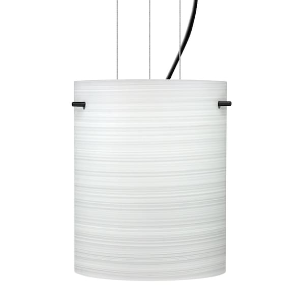 Besa Lighting Besa Tamburo 8 Cable Pendant, Chalk, Black Finish, 1x 11W LED 1KG-4006KR-LED-BK - main
