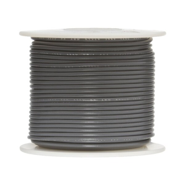 Remington Industries 18 AWG Gauge UL1061 Stranded Hook Up Wire, 300V, 0068 Diameter, Gray, 100 ft Length 18UL1061STRGRA100 - main