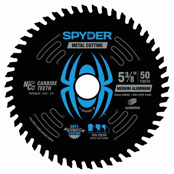 Spyder 5-3/8-Inch 50-Tooth Saw Blade for Medium Aluminum 13519 - main