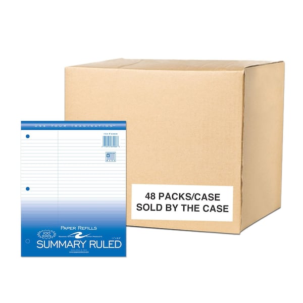 Roaring Spring Case of Loose Leaf Law Paper, 100 sht/pk, 8"x10.5", College Ruled Filler Paper w/Margin, 3-hole Punch 83908cs - main