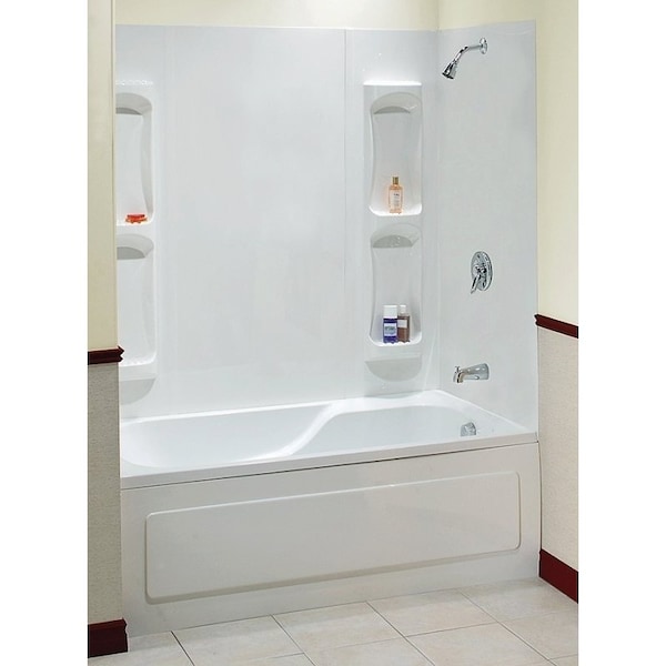 Maax Utah Series Bathtub Wall Kit, 31-3/4 in L, 60-1/2 in W, 59 in H, Polystyrene, Smooth Wall 102573-000-129 - main