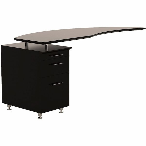 Mayline Left Curved Desk Return Medina Desk Return/Pedestal, Left, Mocha, 24" D X 29-1/2" H, 63" W X MNRTPLLDC - main