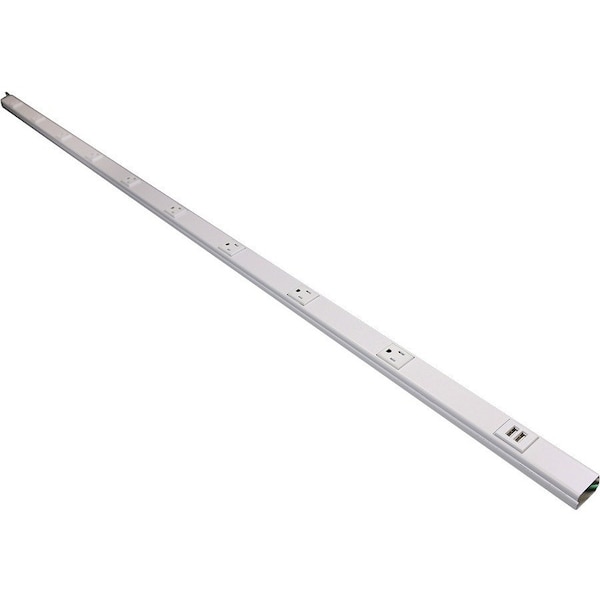 Wiremold Power Strip, USB, 5 ft., White WH20GB506TRUSB - main