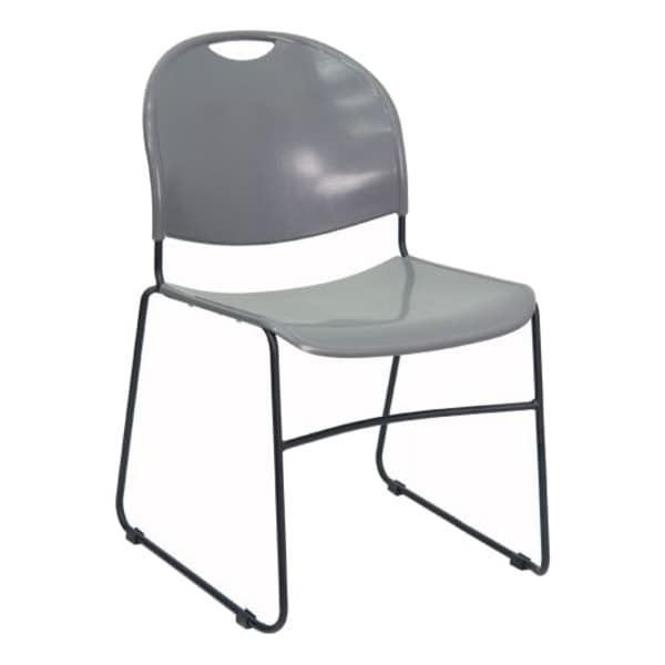 Flash Furniture Stack Chair, Gray w/ Black Frame RUT-188-GY-GG - main