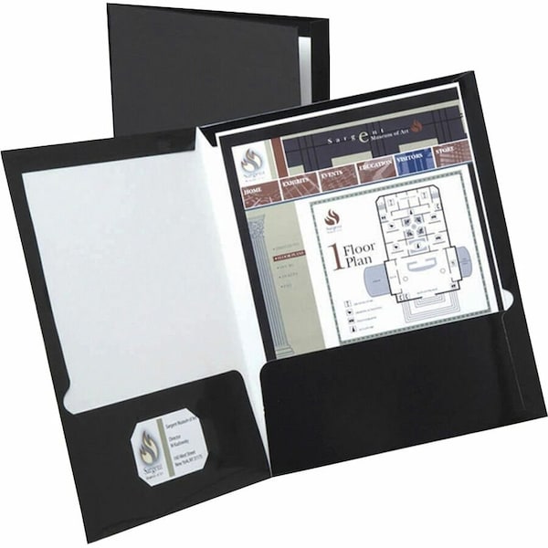 Tops Business Forms Oxford, High Gloss Laminated Paperboard Folder Capacity, Black, 25PK 51706 - main