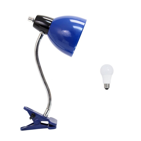 Homeroots 15" Blue Swing Arm Table Lamp LED 646014 - main