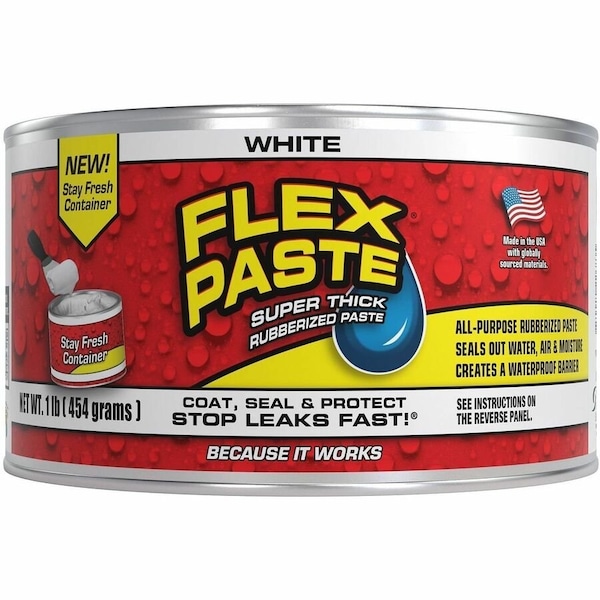 Flex Pasteö Flex Seal Family of Products Flex Paste White Rubberized Paste 1 lb PFSWHTR16 - main