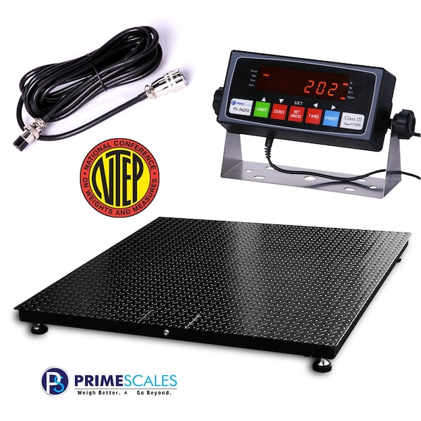Prime Systems 10000lb Pallet Scale /Floor Scale w/ Indicator 48 x 48" Cal-Cert PS-10KF4848+202 - main