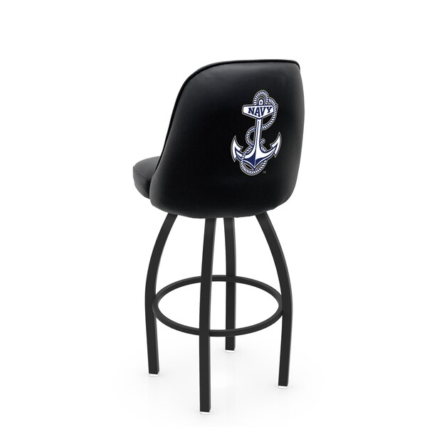 Holland Bar Stool Co Logo Grizzly US Naval Academy NAVY 36 in. Swivel Bar Stool with Black Wrinkle Finish L048 - main