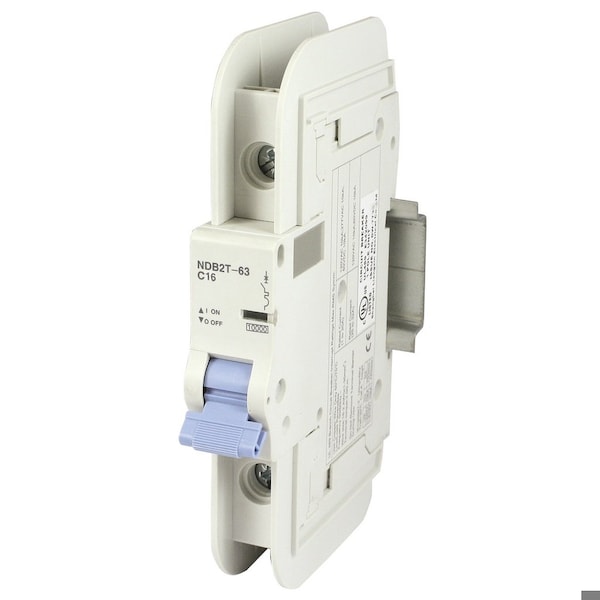 Automation Systems Interconnect 16 Amp, 1 Pole, 120/277Vac, 60Vdc, Trip Curve: C, DIN Rail Mount-Miniature Circuit Breaker, UL489 NDB2T-63C16-1L - main