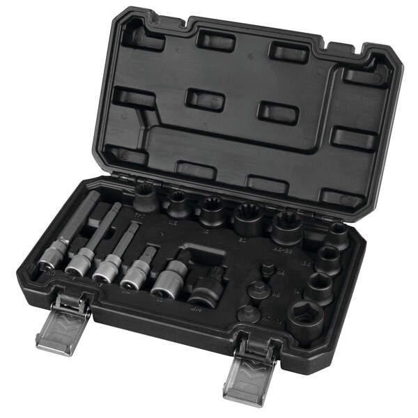Performance Tool 18 pc. Brake Caliper Socket Set, Domestic/Euro/Asian, SAE/Metric W86025 - main