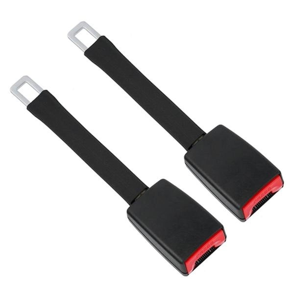 Fresh Fab Finds Car Seat Belt Extender 9 in. Buckle Tongue Webbing Extension Safety Belt, Black - 2 Piece FFF-GPCT2594 - main