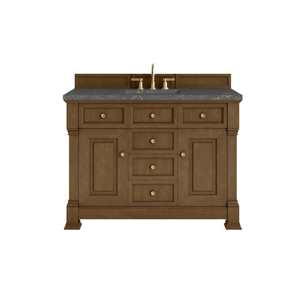 James Martin Vanities Brookfield 48 in. Single Vanity, Honey Oak w/ 3 CM Parisien Bleu Silestone Top 547-V48-HNO-3PBL - main