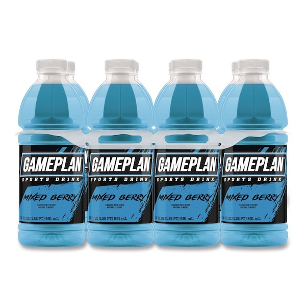 Niagara Bottling Gameplan Sports Drink, Mixed Berry, 20 oz Bottle, 24PK 0-27541-35426-3 - main