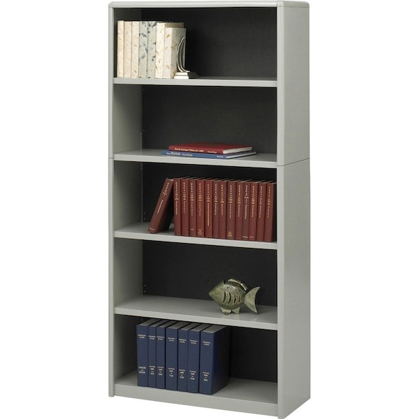 Safco ValueMate Economy Bookcase, 5-Shelf, Gray 7173GR - main